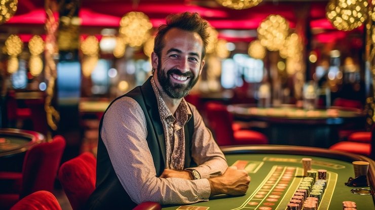 Pemain menggunakan perangkat mobile untuk bermain live casino dengan mudah dan antarmuka ramah pengguna